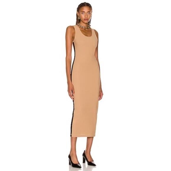 WARDROBE.NYC bodycon tan  and black Sport Midi Dress size small - Picture 3 of 13